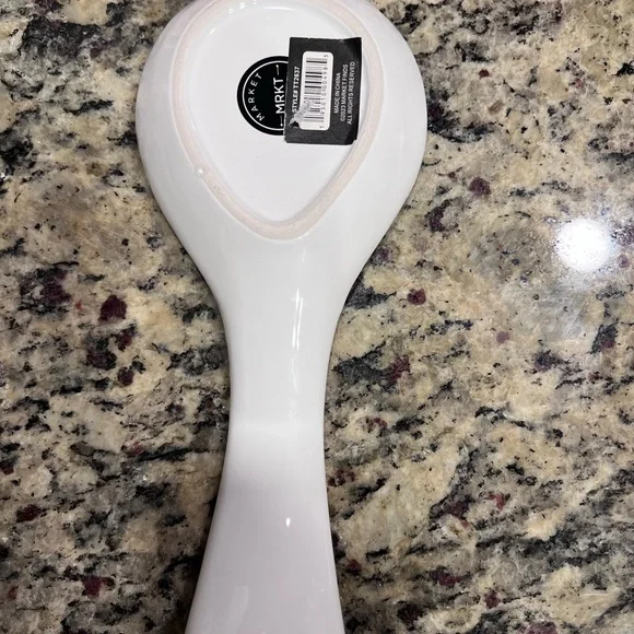 Farmhouse White and Black Butter Dish Set with Spoon and Spreader - Picture 6 of 6